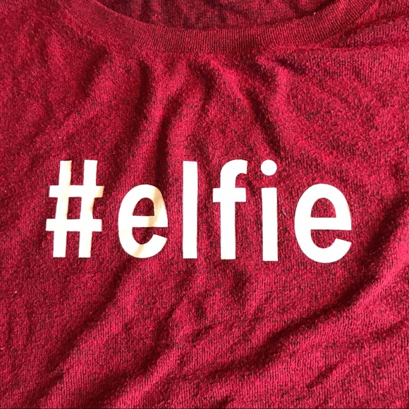 #Elfie Christmas Sweater SOFT Red Loose Fit Top M - Picture 2 of 3